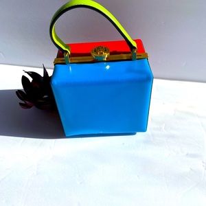 👜Pre Loved Versace Purse Smooth Color-blocked Leather-Small